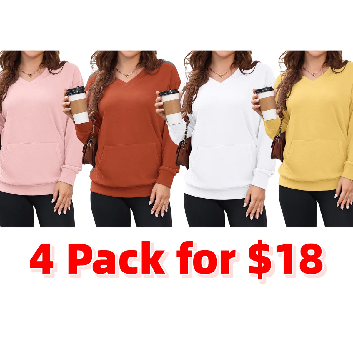 Women's Hoodless V-neck Sweatshirt
