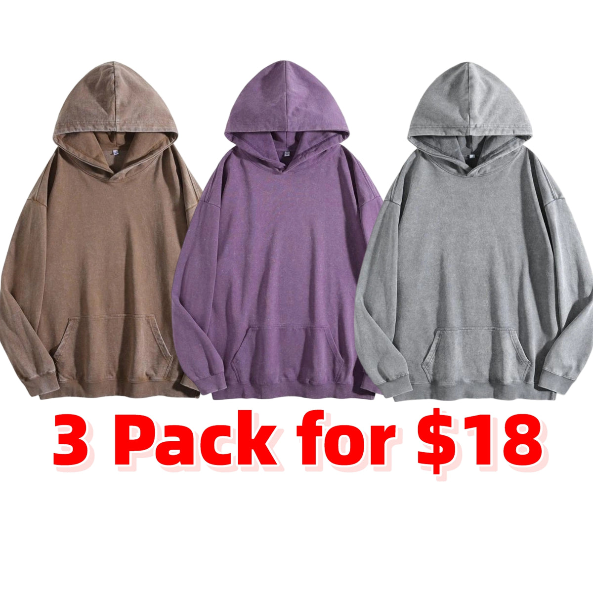 Women's Oversized Acid Wash Cotton Hoodie