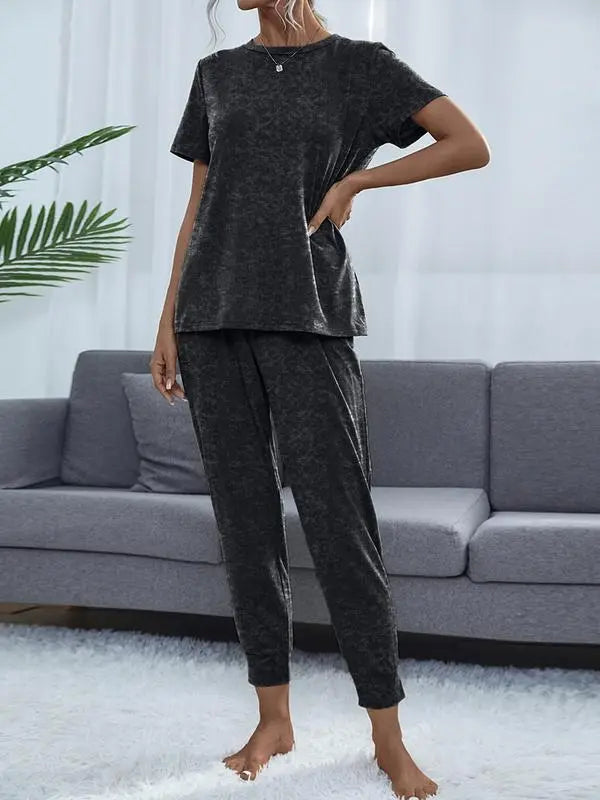 Women's Comfortable Solid Color Lounge Set