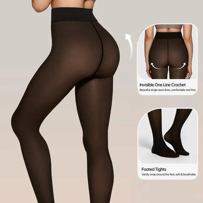 Fleece Lined Tights One-Lined Seams both front and back