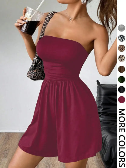 Women's Solid Color Fitted Romper