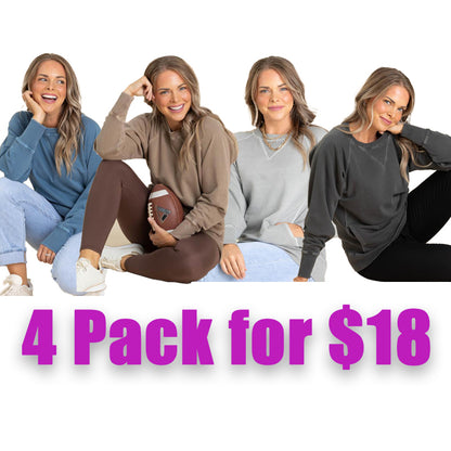 Pigment Dyed Crewneck Sweatshirts With Pockets