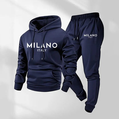 Men's Milano Printed Hoodie and Drawstring Sweatpants Set