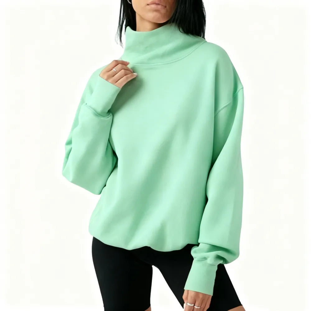 Women's Oversized Turtleneck Sweatshirt