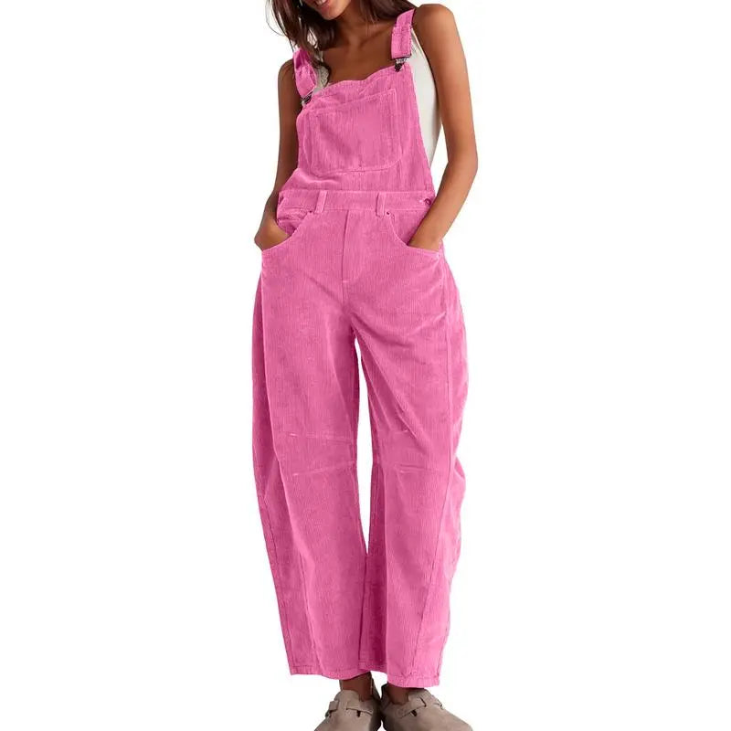 ✨Women's Corduroy Overalls Barrel Wide Leg Bib Pants🔥