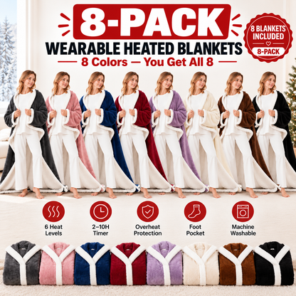 Christmas Limited Edition🔥Wearable Heated Blanket with Foot Pocket Sherpa🔥Overheat Protection & Auto Shut-Off