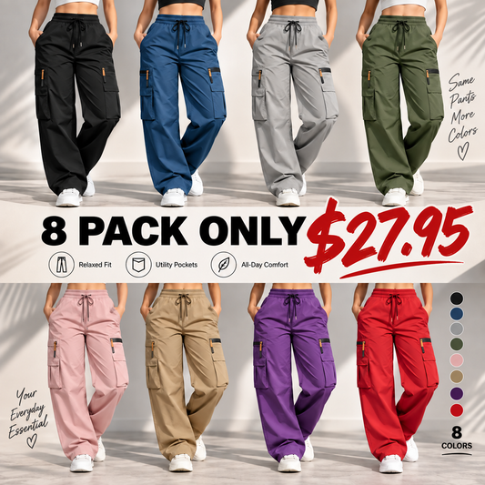 🔥 LAST DAY SALE | Women’s Cargo Pants 8-Pack — ONLY $27.95