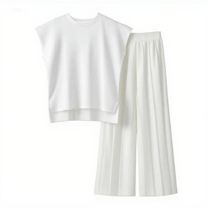 Women's Knit Pullover Tops High Waisted Pants Set