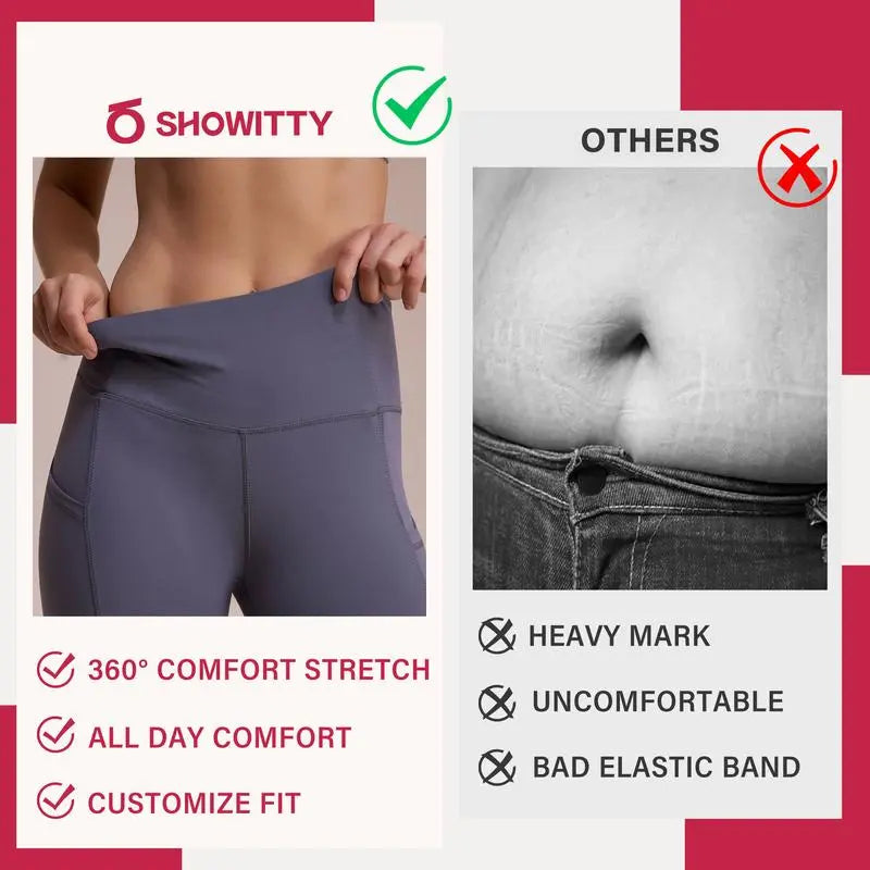 Women's High Waisted Fleece Lined Leggings with Pockets