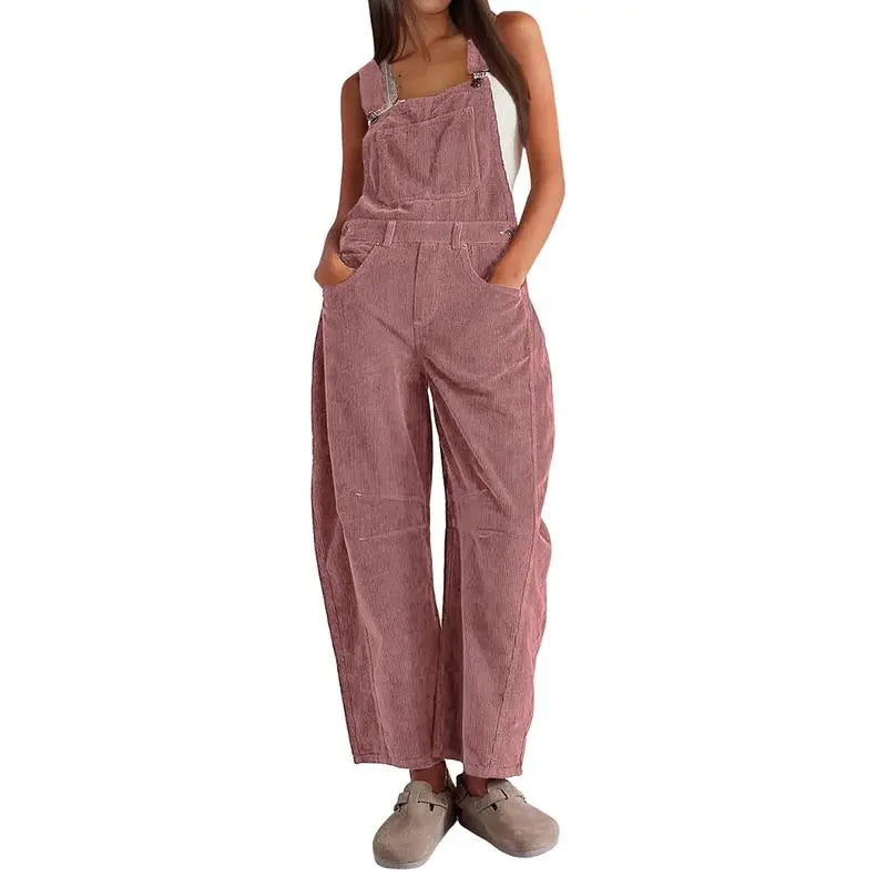 ✨Women's Corduroy Overalls Barrel Wide Leg Bib Pants🔥