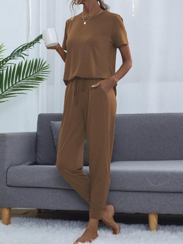 Women's Comfortable Solid Color Lounge Set