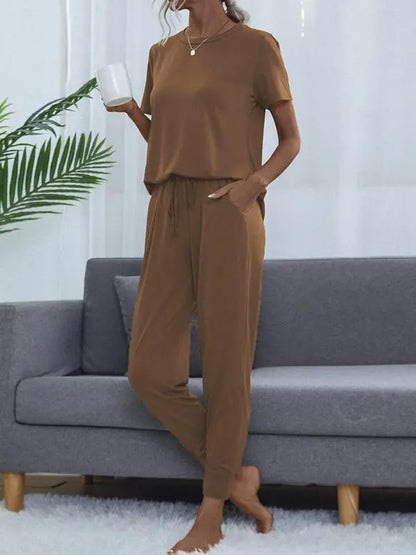 Women's Comfortable Solid Color Lounge Set