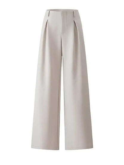 Women's Solid Color Plicated Pocket Wide Leg Pants