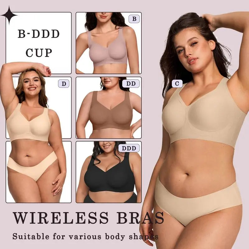 Women Wirefree Bras for Women Full Coverage No Underwire Everyday Bras Comfortable Wireless Padded Bras