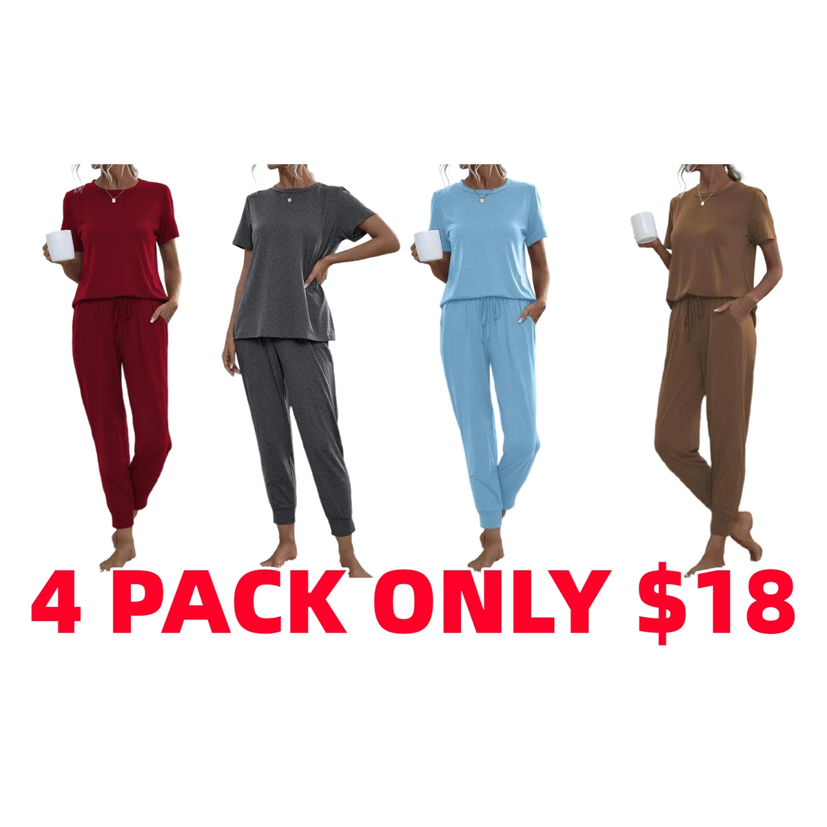Women's Comfortable Solid Color Lounge Set