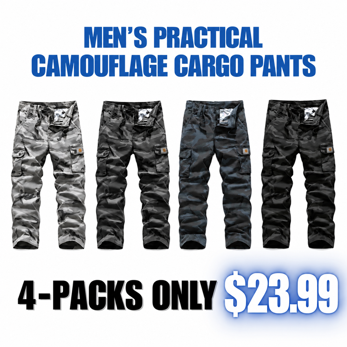 🎃 HALLOWEEN LAST DAY SALE 👻 8-Pack for Only $25.99 | Men's Practical Camo Cargo Pants