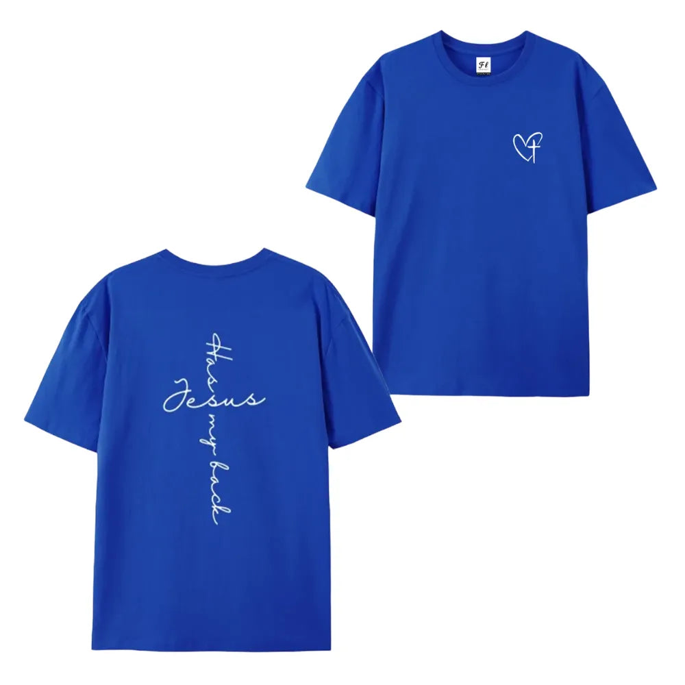 Jesus Has My Back Print T Shirt