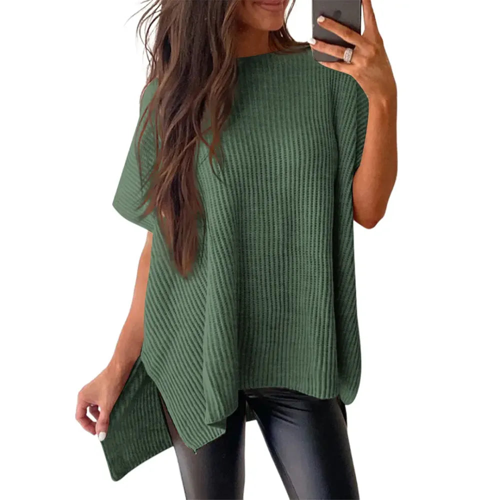 Oversized Cozy Ribbed Knit Top