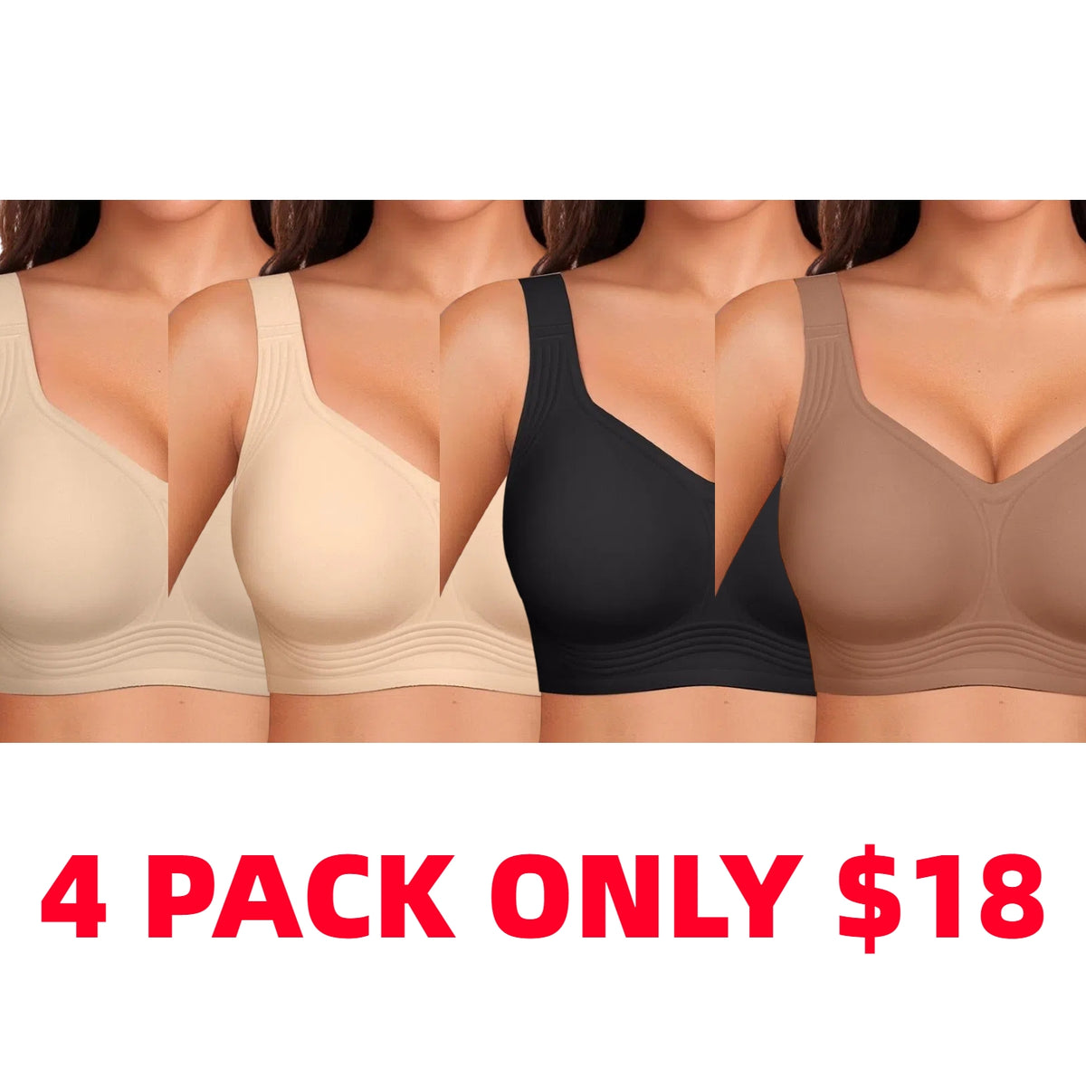 Women Wirefree Bras for Women Full Coverage No Underwire Everyday Bras Comfortable Wireless Padded Bras