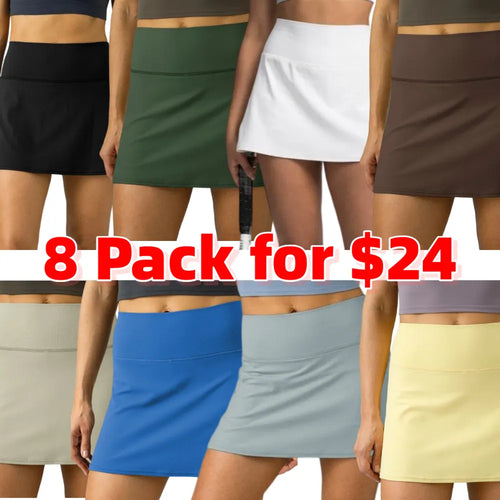 Women's High Waisted Tennis Skirts Built-in Shorts with Pockets Golf Skorts Activewear Outdoor