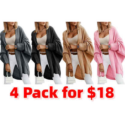 Women's Fall Cardigans Open Front Batwing Sleeve Knit Oversized Long Cardigan Sweaters