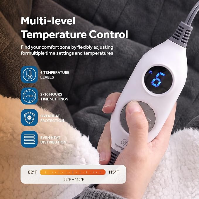 Christmas Limited Edition🔥Wearable Heated Blanket with Foot Pocket Sherpa🔥Overheat Protection & Auto Shut-Off