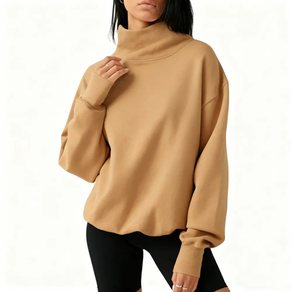 Women's Oversized Turtleneck Sweatshirt