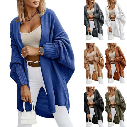 Women's Fall Cardigans Open Front Batwing Sleeve Knit Oversized Long Cardigan Sweaters