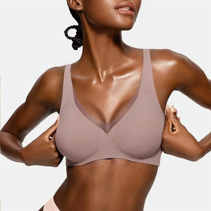 Womens Comfortable Wireless Bras Push Up Bralettes Seamless Tshirts Bras Deep V