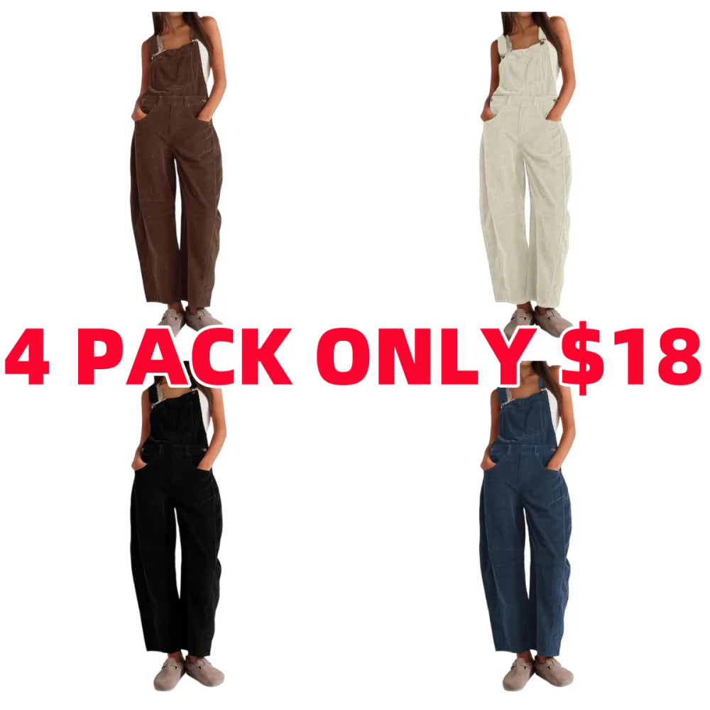✨Women's Corduroy Overalls Barrel Wide Leg Bib Pants🔥