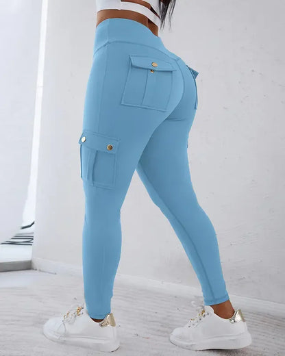 Women's Butt Lifting Leggings with Flap Pockets
