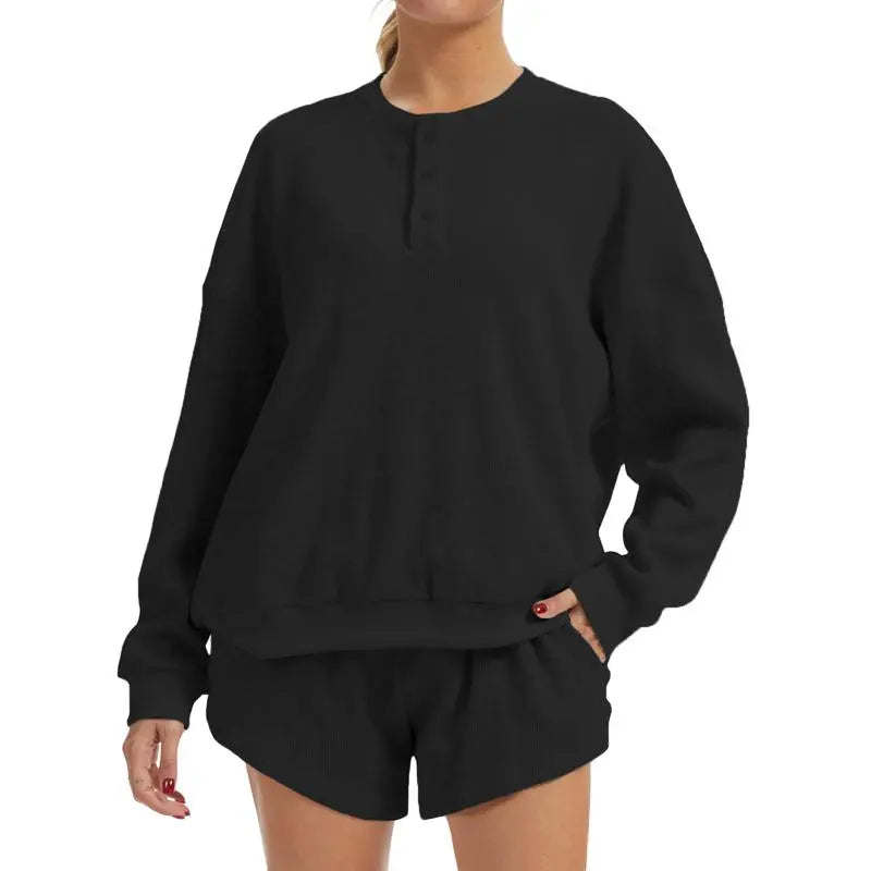 Women's Oversized Waffle Knit Lounge Set
