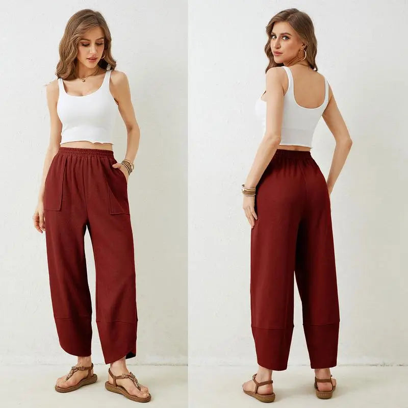 🔥8- PACK Women's Harem Barrel Pants