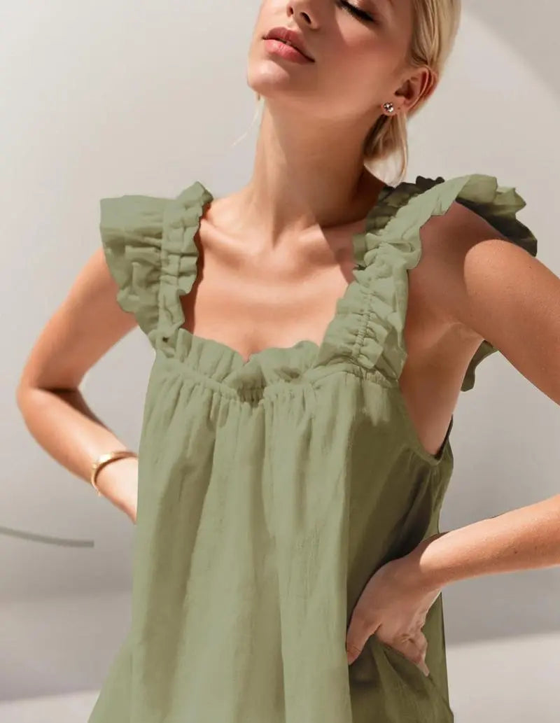 Womens Soft Tank Top and Shorts Sleepwear Set