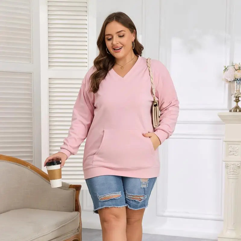 Women's Hoodless V-neck Sweatshirt