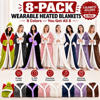 Christmas Limited Edition🔥Wearable Heated Blanket with Foot Pocket Sherpa🔥Overheat Protection & Auto Shut-Off