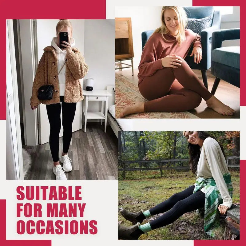 Women's High Waisted Fleece Lined Leggings with Pockets