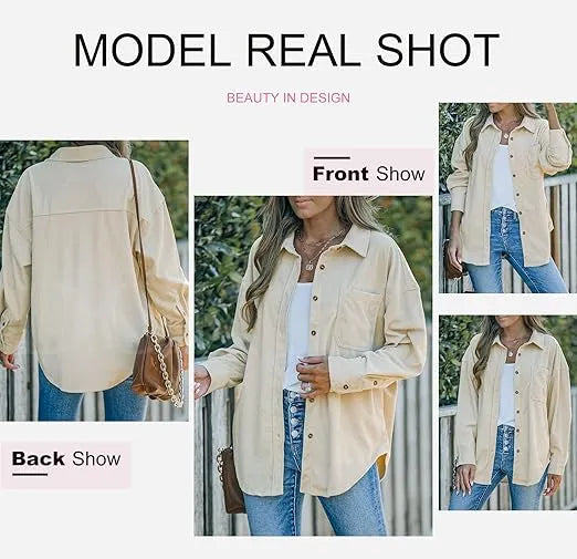 ✨Women's Plain Collared Minimalist Button Front Collared Blouse🔥