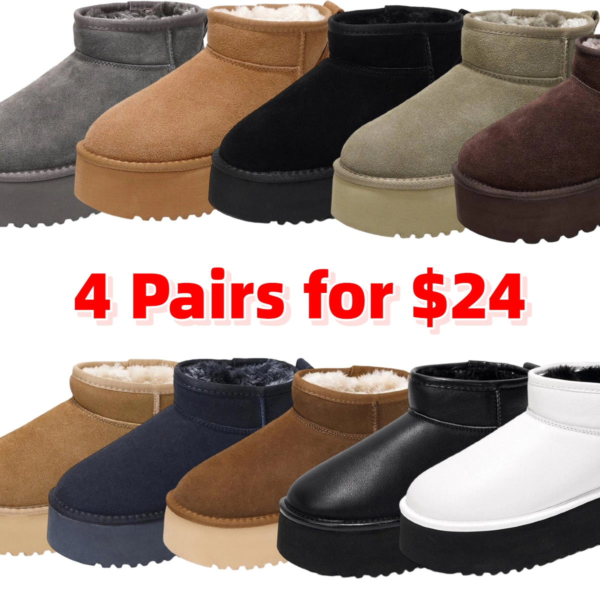 Women Lightweight Memory Foam Fuzzy Boots