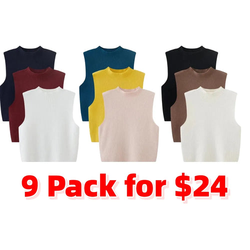 Women's Solid Round Neck Sweater Vest