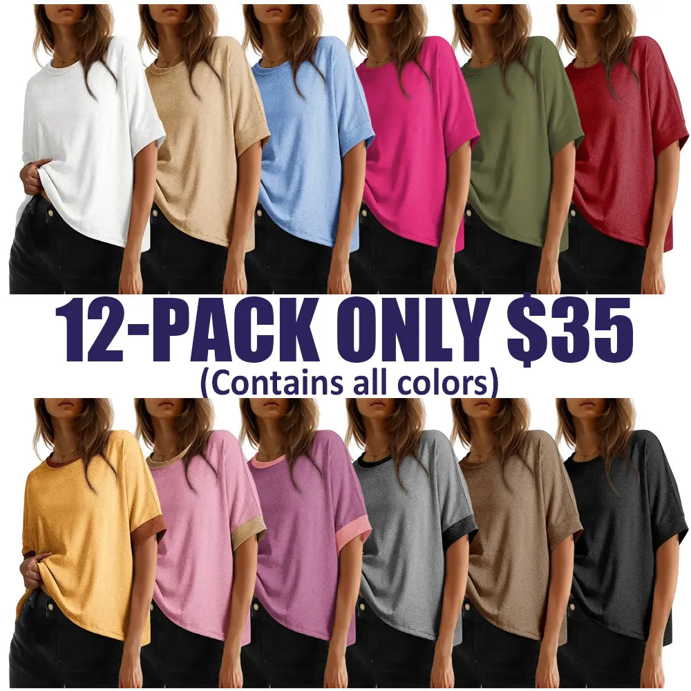 2026 New Women's Loose Fit Plus Size Basic T-Shirt