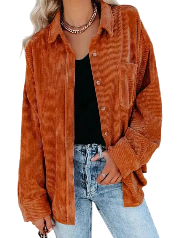 Women’s Preppy Collared Blouse – Minimalist 80s Style Button Down Shirt
