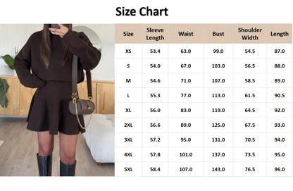 Women's Casual Half-High Neck Long Sleeve Knit Dress