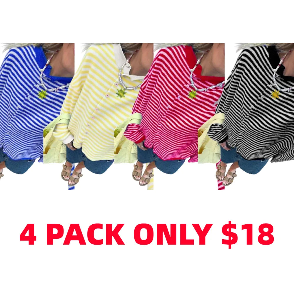 Women's Striped Sweater Cardigan