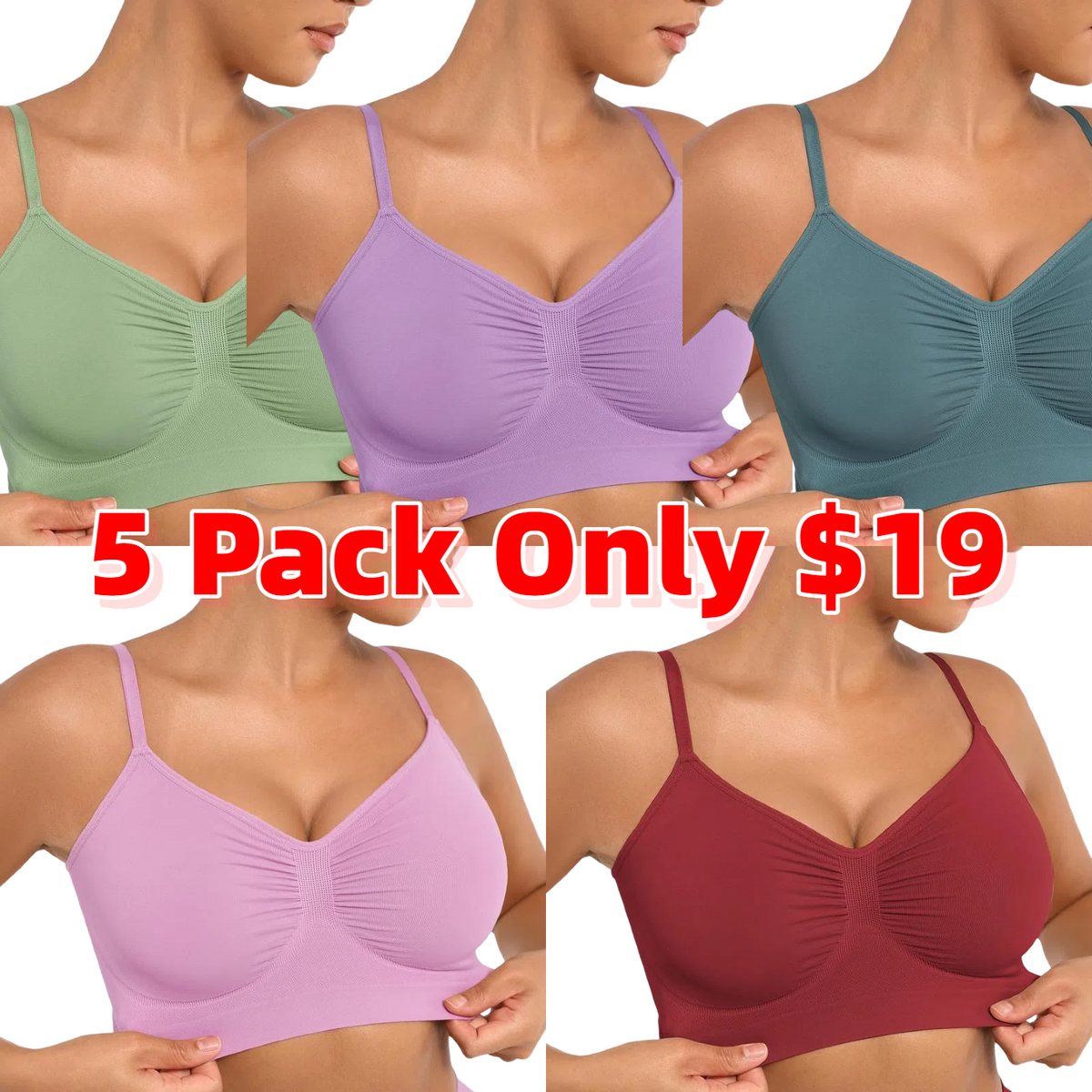 Women's Wireless Sculpt Bra Basic Comfortable Fit Womenswear Everyday Up to 44DD