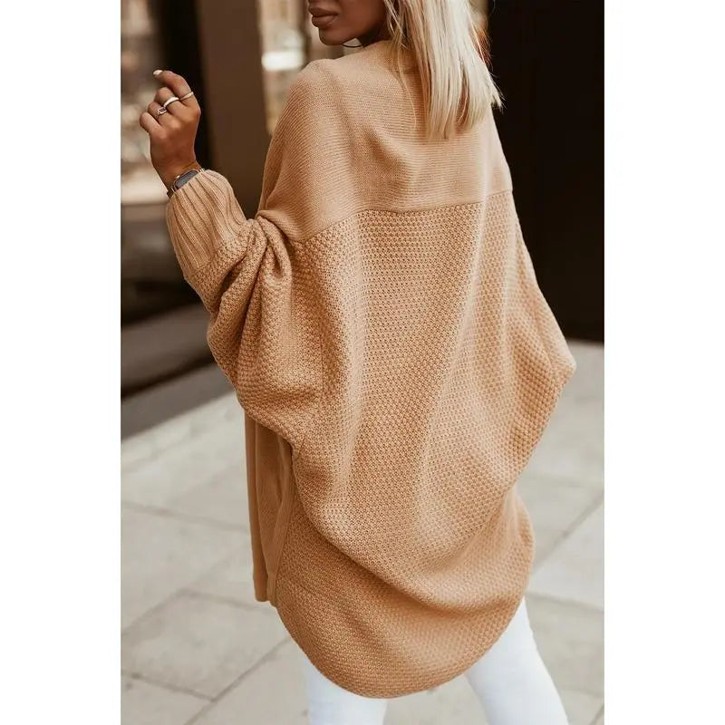 Women's Fall Cardigans Open Front Batwing Sleeve Knit Oversized Long Cardigan Sweaters