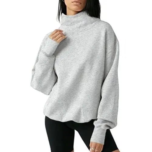 Women's Oversized Turtleneck Sweatshirt
