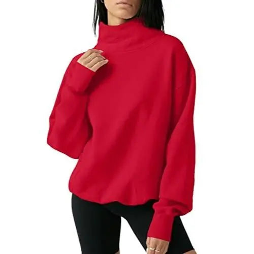 Women's Oversized Turtleneck Sweatshirt