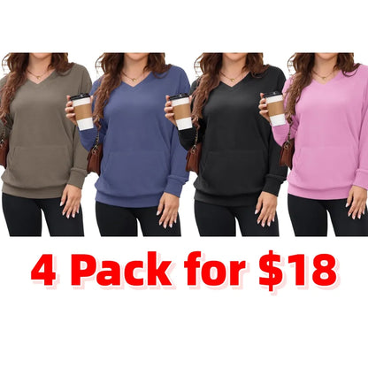 Women's Hoodless V-neck Sweatshirt