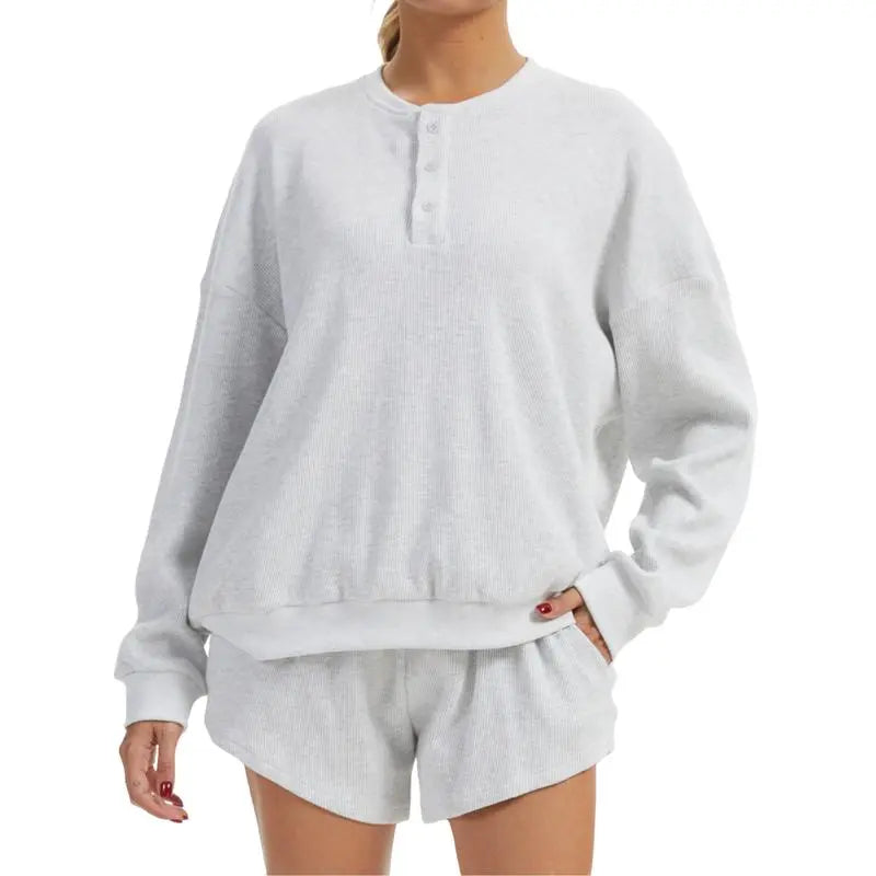 Women's Oversized Waffle Knit Lounge Set